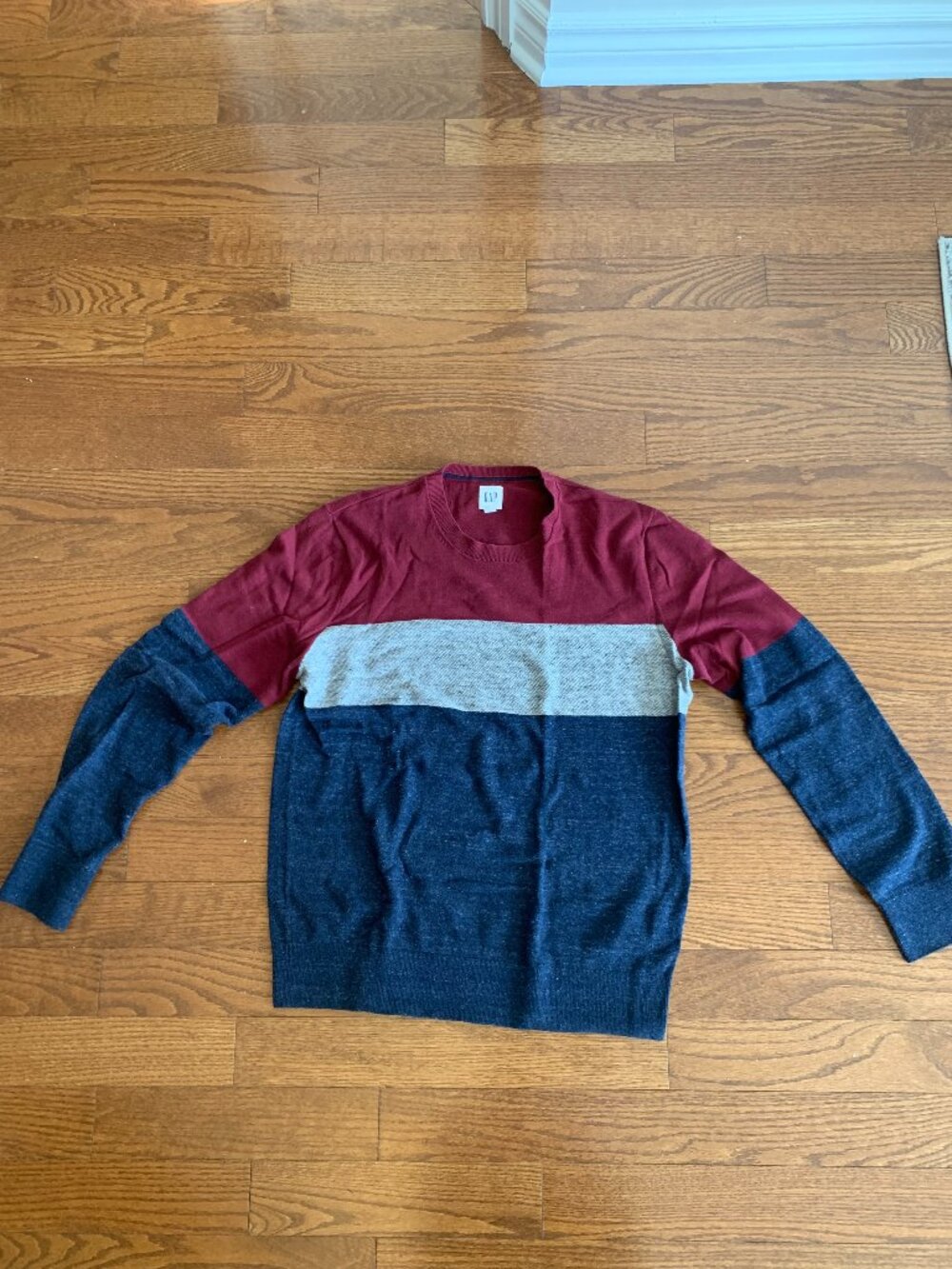 Red/White/Blue Thick Stripe Crewneck Sweater